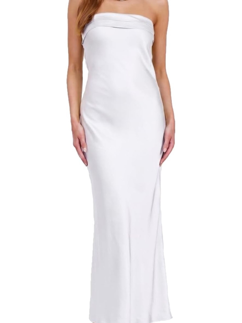Strapless White Maxi Dress